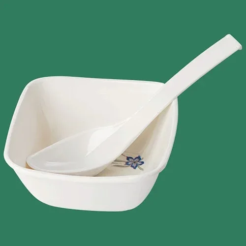 Melamine White Bowl With Spoon